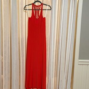 Sky Red Sleeveless Maxi Dress